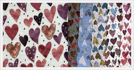 Heart Pattern Acrylic Blended Fabrics